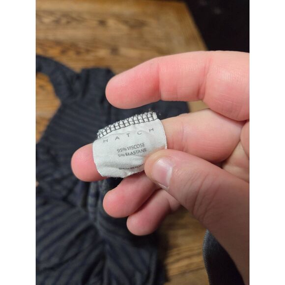 Hatch Maternity Phoebe Charcoap Melange Navy Striped Dress Size 2 (Medium) - Picture 5 of 5